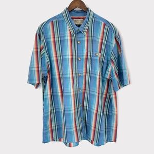 Duluth Trading‎ BBQ Blue Plaid Button Up Shirt